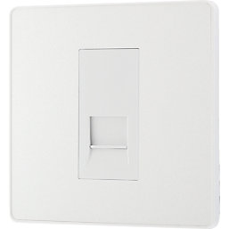 British General Evolve 1-Gang Master Telephone Socket Pearlescent White with White Inserts