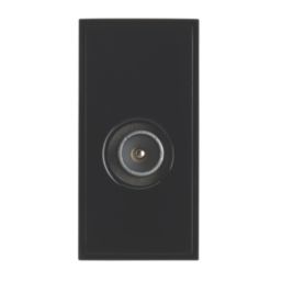 Contactum Media Modular Male Coaxial TV Socket Black