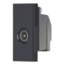 Contactum Media Modular Male Coaxial TV Socket Black