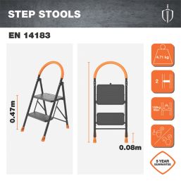 Magnusson Steel 2 Step 470mm Folding Step Stool With Platform