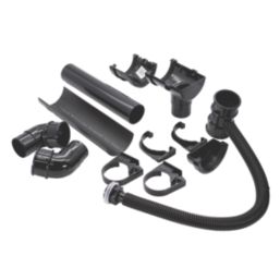 FloPlast Miniflo Round Half-Shed Gutter Pack Black 14 Pieces