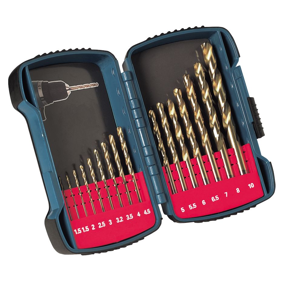 Makita Straight Shank Metal HSS TitaniumPlated Drill Bit Set 16 Pack