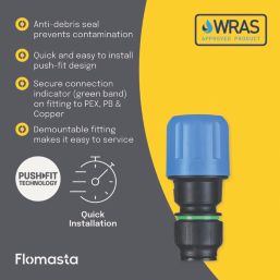 Flomasta  MDPE Adaptor 25mm x 22mm