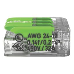 Wago 221-423 32A 3-Way Lever Connectors 50 Pack