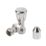 15mm x 1/2" Chrome Angled Modern Manual Radiator Valve Head & Body  2 Pack