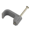 LAP Grey Flat Single Cable Clips 6mm 100 Pack