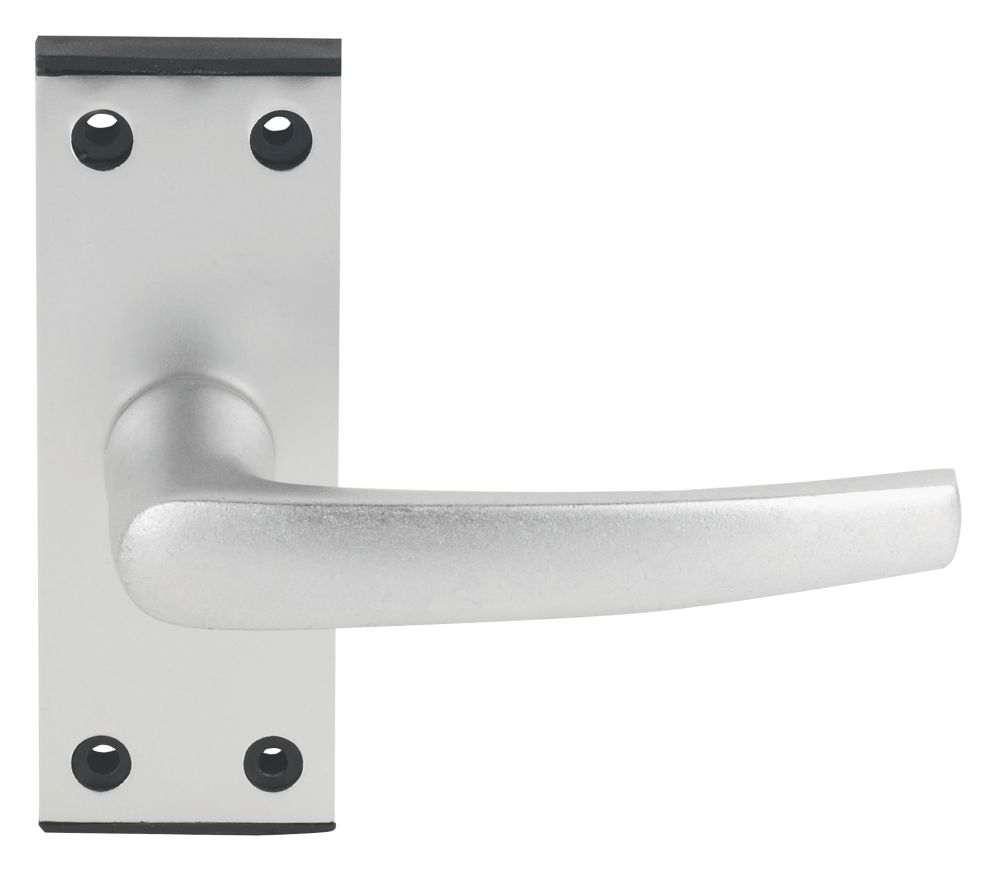 Smith & Locke Black End Cap Fire Rated Latch Door Handle Set Pair Satin