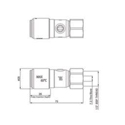 Flomasta Straight Service Valve 15mm x 1/2"