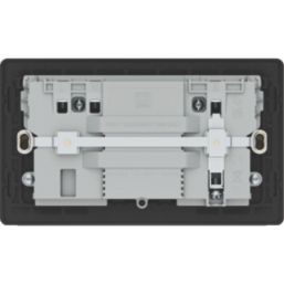British General Evolve 13A 2-Gang SP Switched Socket + 3.25A 45W 2-Outlet Type C USB Charger Matt Black with Black Inserts