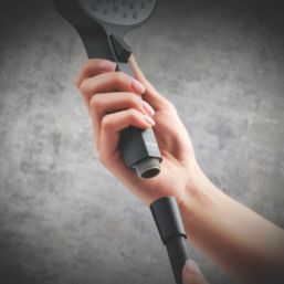 Mira Atom Single Outlet Rear-Fed Exposed Matt Black Thermostatic Mixer Shower