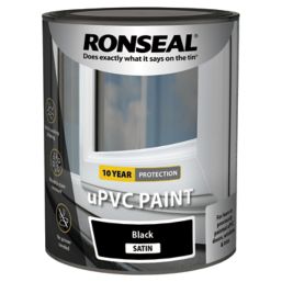 Ronseal  750ml Black Satin Self Priming uPVC Paint