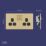 LAP  13A 2-Gang DP Switched Switched Sockets Satin Brass  with Black Inserts 5 Pack