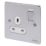 Schneider Electric Ultimate Low Profile 13A 1-Gang SP Switched Plug Socket Polished Chrome  with White Inserts