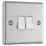 LAP  10AX 2-Gang 2-Way Light Switch  Brushed Stainless Steel with White Inserts