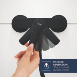 Grohe Dice Exposed Single Outlet Manual Matt Black Single Lever Shower Mixer