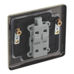 LAP  20A 1-Gang 2-Pole Water Heater Switch Antique Brass with LED with Black Inserts