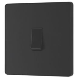 British General Evolve 20 A  16AX 1-Gang 2-Way Light Switch  Matt Black with Black Inserts