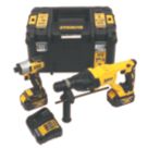 DEWALT DCK2099P2T-GB 18V 2 x 5.0Ah Li-Ion XR Brushless Cordless SDS Plus Drill & Impact Driver Twin Pack