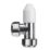 Honeywell Home Valencia 15mm x 1/2" White/Chrome Angled Traditional Thermostatic Radiator Valve & Lockshield
