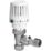 Honeywell Home Valencia 15mm x 1/2" White/Chrome Angled Traditional Thermostatic Radiator Valve & Lockshield