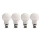LAP  B22 A60 LED Light Bulb Milky 806lm 4.9W 4 Pack
