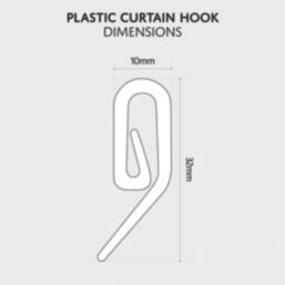 Renaissance Plastic Curtain Hooks White 100 Pack