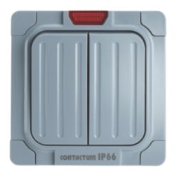 Contactum  IP66 20A 2-Gang 2-Way Weatherproof Outdoor Switch with Neon