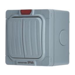 Contactum  IP66 20A 2-Gang 2-Way Weatherproof Outdoor Switch with Neon
