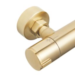 Highlife Bathrooms  Round Shower Brackets Brushed Brass