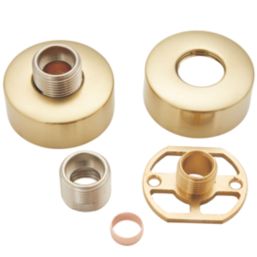 Highlife Bathrooms  Round Shower Brackets Brushed Brass