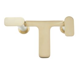 Highlife Bathrooms Rona Brushed Brass 120mm Deck Mounted Lever 2 Tap Holes Bath Mixer Tap