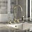 ETAL Cuthbert  Dual Lever 4-Hole Kitchen Tap with Rinse Polished Brass