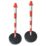 Essentials  Barrier Chain Support Posts & Bases Red & White 300mm 2 Pack