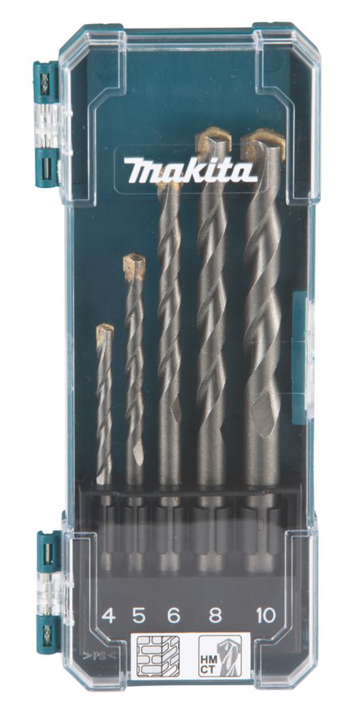 Makita Straight Shank Masonry Drill Bit Set 5 Pieces Screwfix