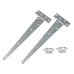 GateMate Matt Silver Straight Medium Tee Hinges  125mm x 16" x 400mm 2 Pack