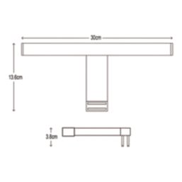 LAP Craven 300mm LED Mirror Light Black 9W 900lm