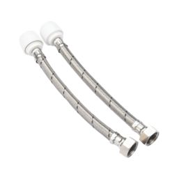 Hep2O Push-Fit Flexible Tap Connectors 22mm x 3/4" x 300mm 2 Pack