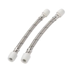 Hep2O Push-Fit Connection Flexible Tap Connectors 15mm x 15mm x 300mm 2 Pack