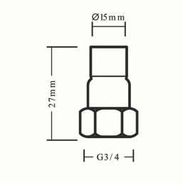 Flomasta  Copper End Feed Straight Tap Connector 15mm x 3/4"