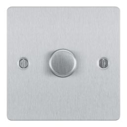 LAP  1-Gang 2-Way LED Dimmer Switch  Brushed Steel with Colour-Matched Inserts