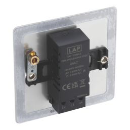 LAP  1-Gang 2-Way LED Dimmer Switch  Brushed Steel with Colour-Matched Inserts