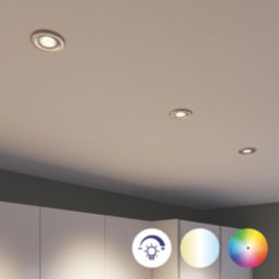 LAP Myko  Fixed  Fire Rated LED Smart Downlights Brushed Chrome 4.7W 520lm 3 Pack