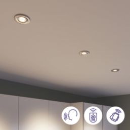 LAP Myko  Fixed  Fire Rated LED Smart Downlights Brushed Chrome 4.7W 520lm 3 Pack