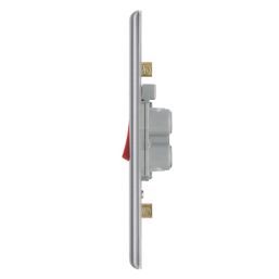 British General Nexus Metal 45A 1-Gang DP Cooker Switch Brushed Steel with LED