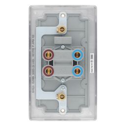 British General Nexus Metal 45A 1-Gang DP Cooker Switch Brushed Steel with LED