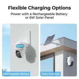 Reolink Argus Series B440 Solar & Battery-Powered White Wireless 4K Outdoor Dome Stand-Alone Security Camera