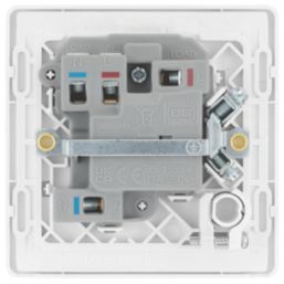 British General Evolve 13A Switched Fused Spur with LED Pearlescent White with White Inserts