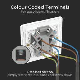 British General Evolve 13A Switched Fused Spur with LED Pearlescent White with White Inserts