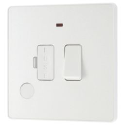British General Evolve 13A Switched Fused Spur with LED Pearlescent White with White Inserts