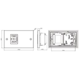 Knightsbridge  2-Gang Dual Voltage Shaver Socket 115 V / 230V Antique Brass with Black Inserts